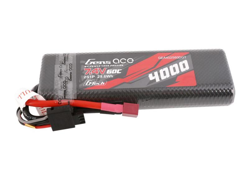 Gens Ace Li-Po G-Tech Car Hard Case 2S 7.4V 4000mAh 60C Bashing with O-GTC2S4000-60T